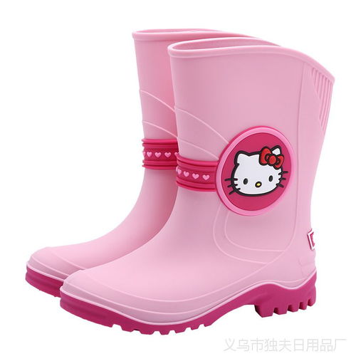 儿童雨鞋 HelloKitty中筒防滑小孩卡通雨靴NH儿童水鞋一件代发图片大全 义乌市独夫日用品厂